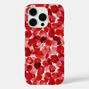 Romantic Red Rose Petals Floral   iPhone 16 Pro Case