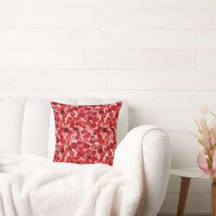 Romantic Red Rose Petals Floral Love Cushion