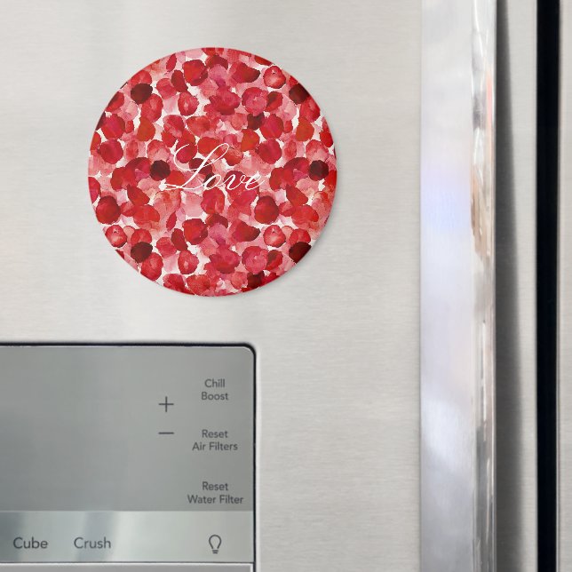 Romantic Red Rose Petals Floral   Magnet (In Situ (Fridge))