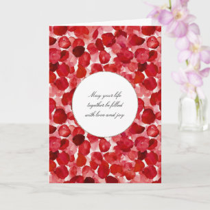 Romantic Red Rose Petals Floral Wedding Card