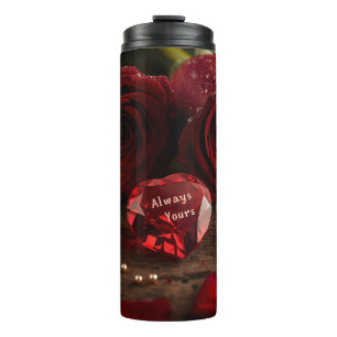 Romantic Red Rose Valentine Insulated Travel Water Thermal Tumbler