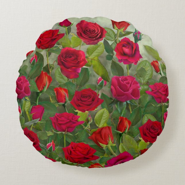 Romantic Red Rose Valentine Pillow (Front)