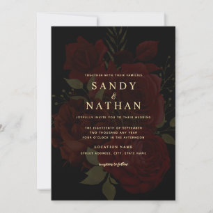 Romantic Red Rose Wedding Invitation