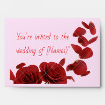 Romantic Red Rose Wedding Invitation Enveloppe