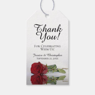 Romantic Red Rose Wedding Thank You Gift Tags