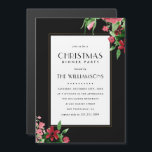 Romantic Red Rosebud | Gold Floral Christmas Party Magnetic Invitation<br><div class="desc">Create your own "Romantic Red Rosebud | Gold Floral Christmas Party" by Yule4Yall.</div>