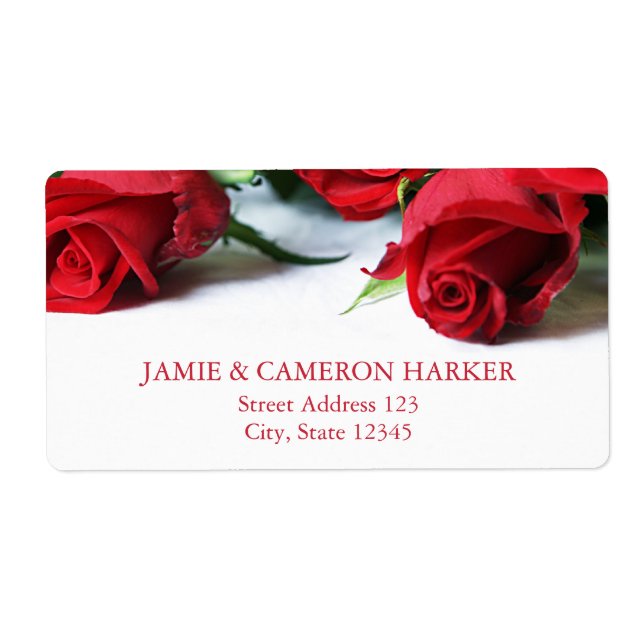 Romantic Red Roses Address Label (Front)
