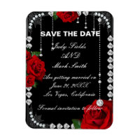 Romantic Red Roses And Diamonds Save The Date
