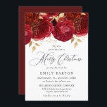 Romantic Red Roses Elegant Christmas Party Invitation<br><div class="desc">Romantic Red Roses Elegant Christmas Party Invitation

See matching collection in Niche and Nest Store</div>
