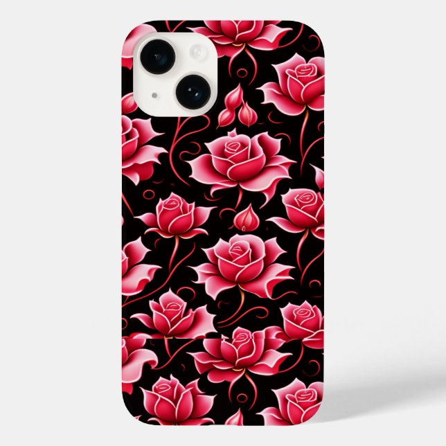Romantic Red Roses Floral Pattern Case-Mate iPhone Case (Back)