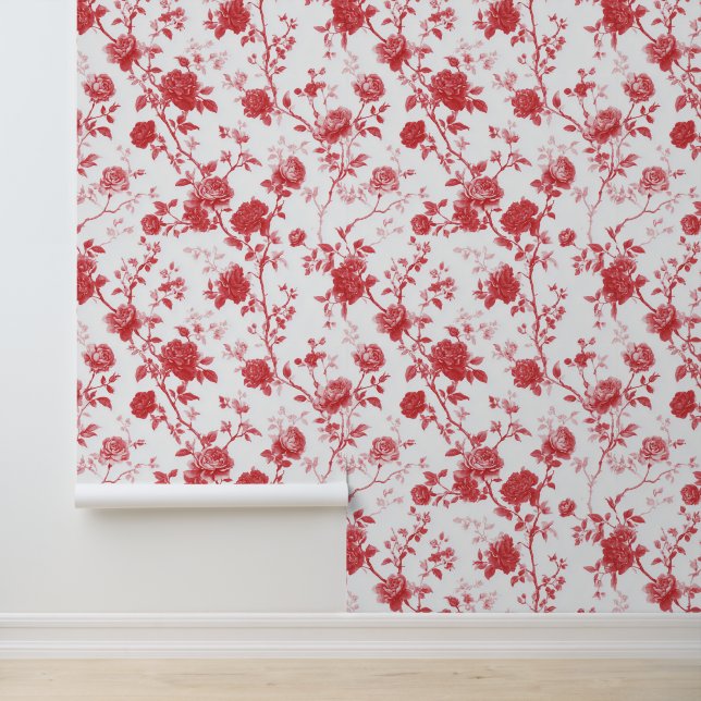 Romantic Red Roses Floral Wallpaper (Application)