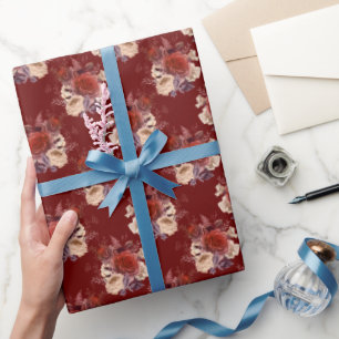 Romantic Red Roses Floral Wrapping Paper