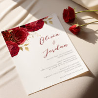 Romantic Red Roses & Gold Wedding