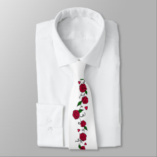 Romantic Red Roses Neck Tie