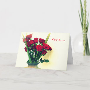 Romantic Red Roses Valentine Card