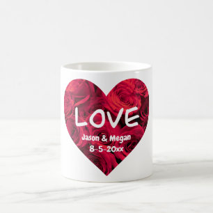 Romantic red roses Valentine heart Coffee Mug