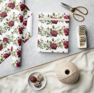Romantic Red Roses Wrapping Paper