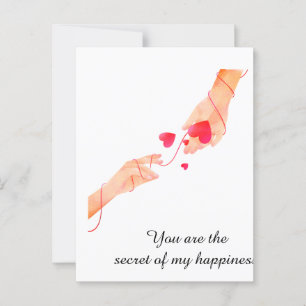"Romantic Red String of Fate Hands & Hearts – Eter Postcard