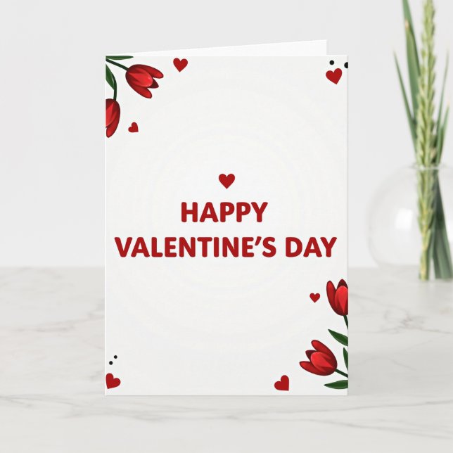 Romantic Red Tulips Card (Front)