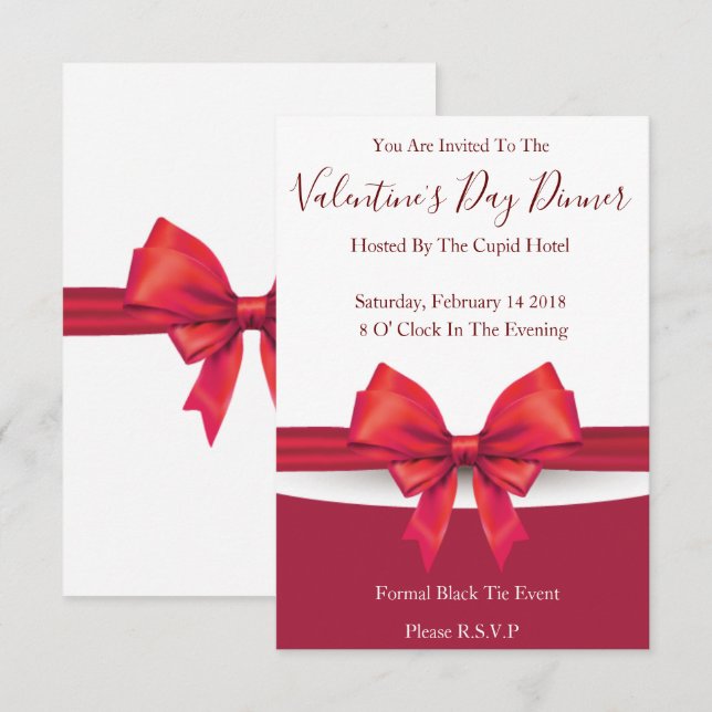 Romantic Red Valentines Invitations (Front/Back)