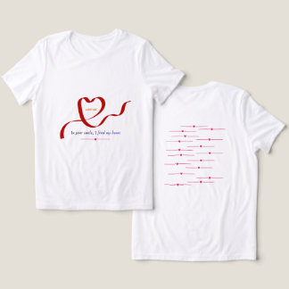 Romantic red Watercolor Hearts White T-Shirt. Tri-Blend Shirt