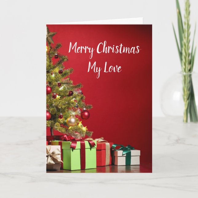 Romantic Red Wife or Girlfriend Christmas Holiday Card (Front)