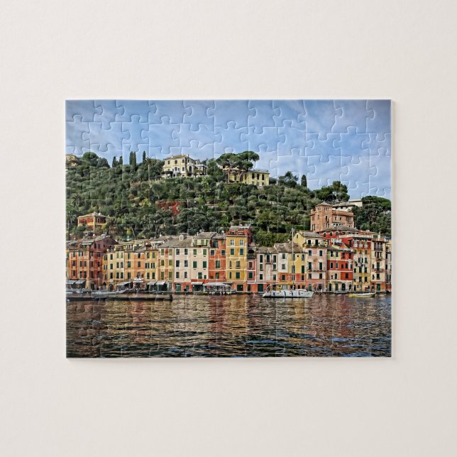 Romantic Reflections on Portofino - 8x10 - 110 pc Jigsaw Puzzle (Horizontal)