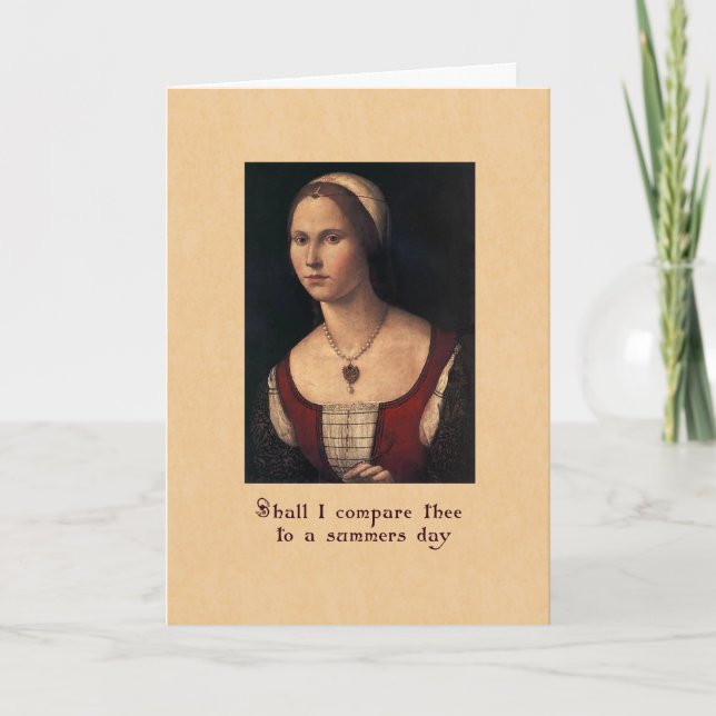 Romantic Renaissance Valentine Holiday Card (Front)