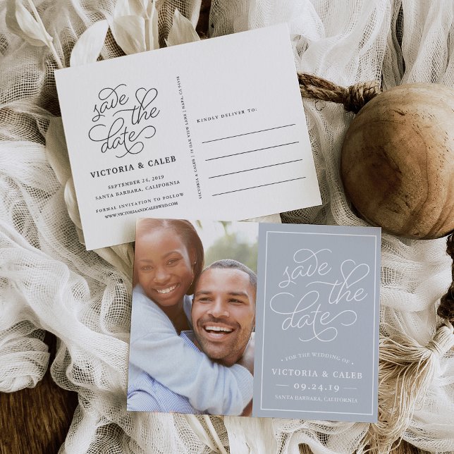 Romantic Request | Photo Save the Date Announcement Postcard (Creator Uploaded)