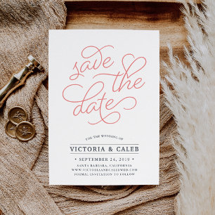 Romantic Request Typography Save the Date Card
