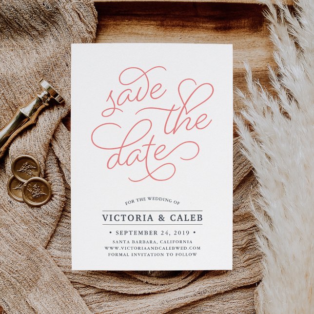 Romantic Request | Typography Save the Date Card (Creator Uploaded)