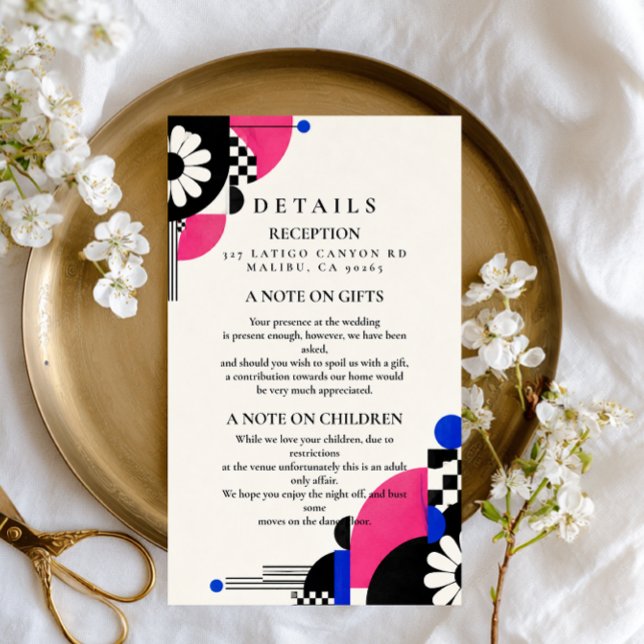 Romantic Retro 60s Wedding Enclosure Card (Creator Uploaded)