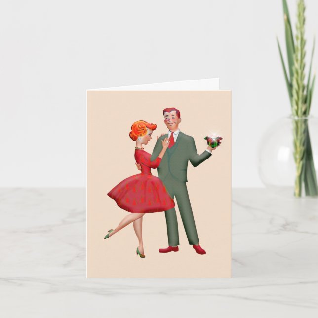 ROMANTIC RETRO CHRISTMAS GREETING CARD (Front)
