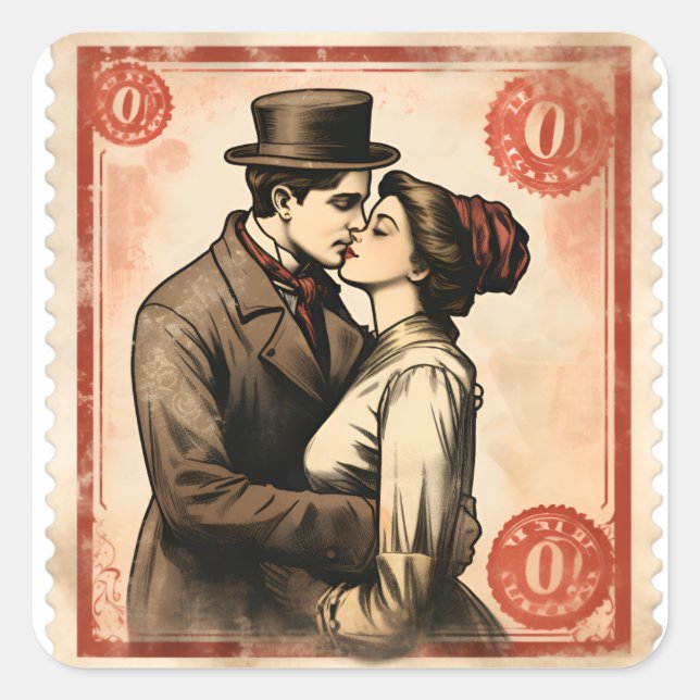 Romantic Retro Stamp Stickers (Front)