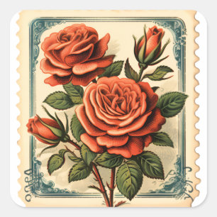 Romantic Retro Stamp Stickers