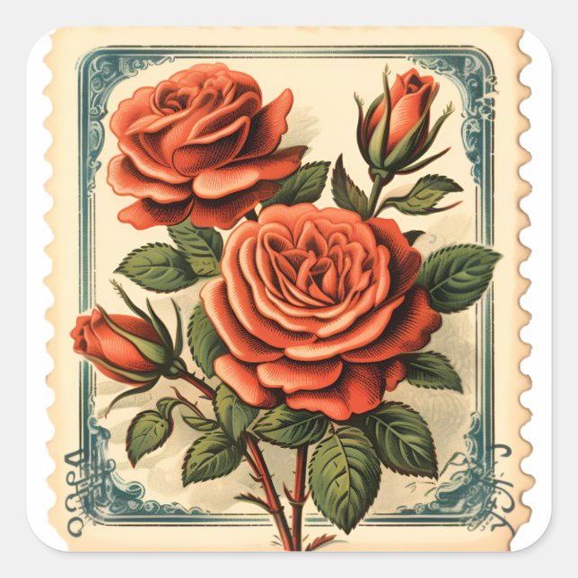 Romantic Retro Stamp Stickers (Front)
