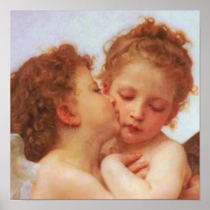 Romantic Reverie - First Kiss by Bouguereau" Poster