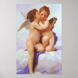 Romantic Reverie - First Kiss by Bouguereau Poster
