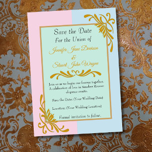 Romantic Rococo Floral Wedding Save The Date