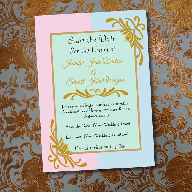 Romantic Rococo Floral Wedding Save The Date (Creator Uploaded)