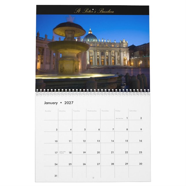 Romantic Rome 2010 Calendar (Jan 2027)