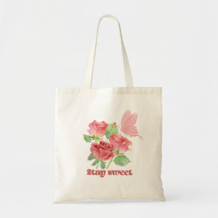Romantic Rose Aesthetic Tote - Inspirational Gift Bag