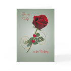 Romantic Rose and Heart - Birthday card for Wife