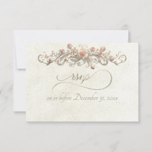 Romantic Rose Arc - Cream RSVP Card