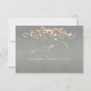 Romantic Rose Arc - Sage RSVP Card