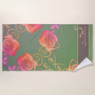 Romantic Rose  Beach Towel