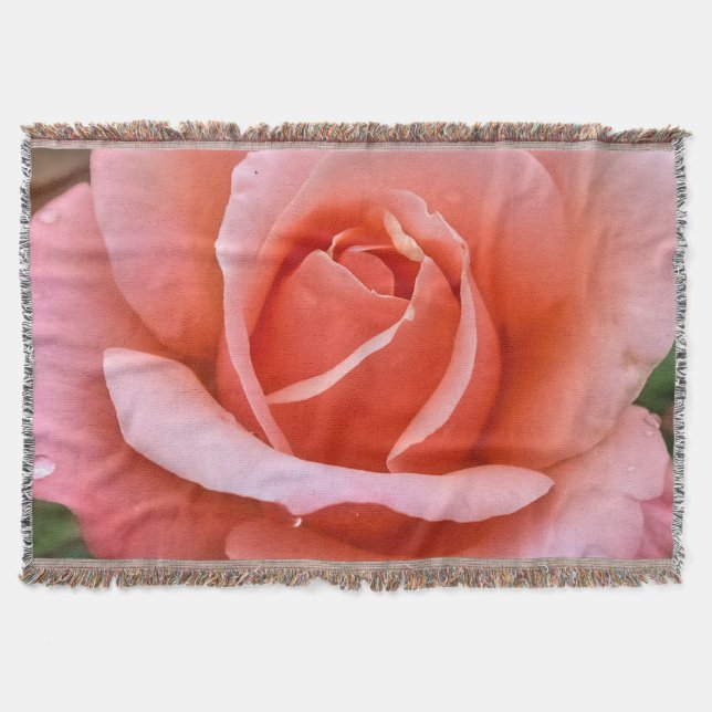 Romantic Rose Botanical Art Print Throw Blanket (Front)