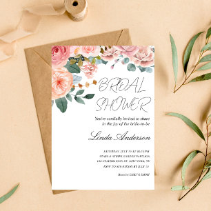 Romantic Rose Bridal Shower Invitation