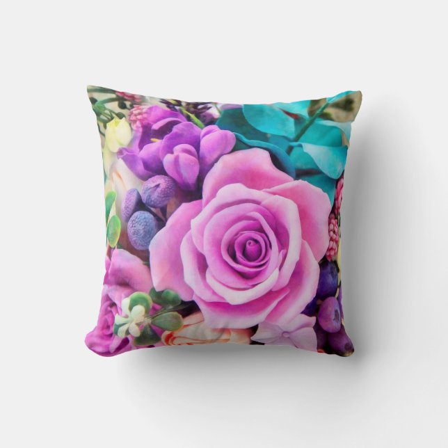 Romantic Rose Flowers Garden Cushion (Front)