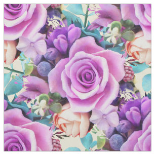 Romantic Rose Flowers Garden Fabric